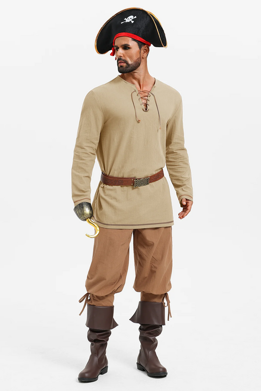Runcati Khaki Pirate Tunic Shirt