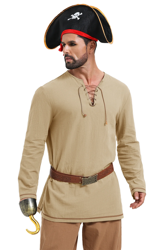 Runcati Khaki Pirate Tunic Shirt