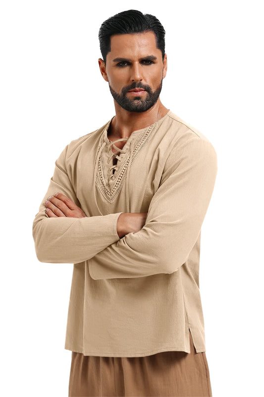 Runcati Khaki Renaissance Pirate Shirt