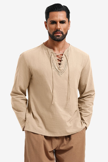 Runcati Khaki Renaissance Pirate Shirt