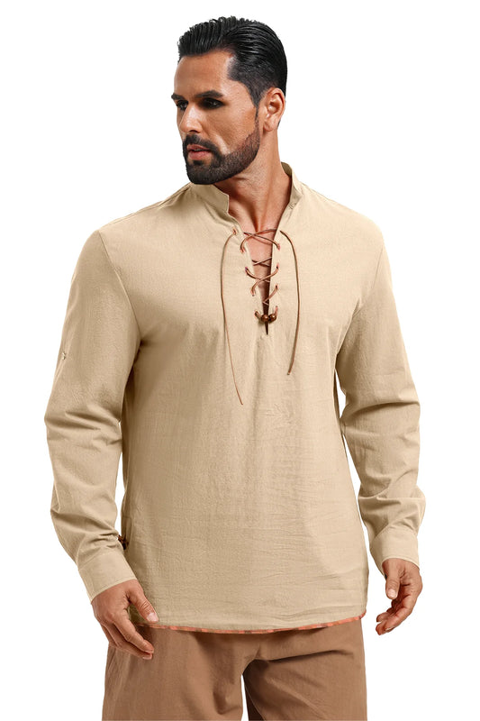 Runcati Khaki Viking Pirate Shirt