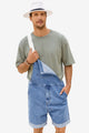 Runcati Light Blue Denim Bib Overall Shorts