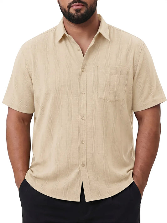 Runcati Mens Apricot Big and Tall Shirts