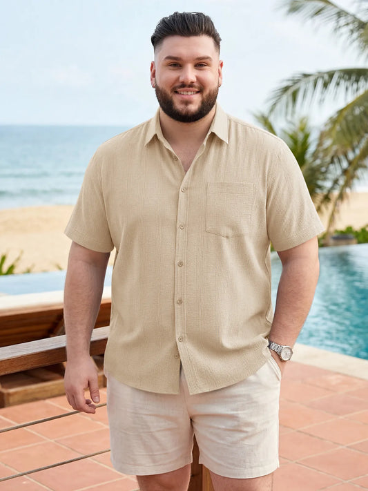 Runcati Mens Apricot Big and Tall Shirts