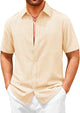 Runcati Mens Apricot Linen Button Shirt