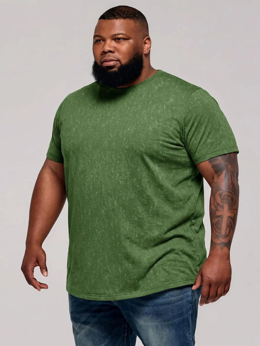 Runcati Mens Army Green Acid Wash Tee