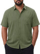 Runcati Mens Army Green Big and Tall Shirts