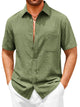Runcati Mens  Army Green Button Down Shirts