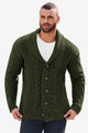 Runcati Army Green Shawl Collar Cardigan Sweater