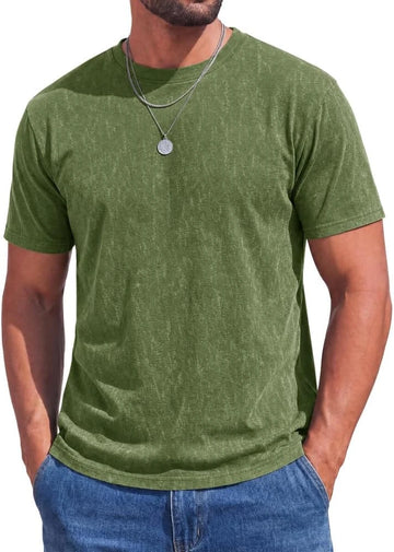 Runcati Mens Army Green Cotton Tee