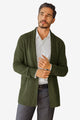 Runcati Mens Army Green Shawl Collar Long Cardigan Sweater