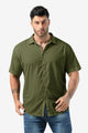 Runcati Mens Army Green Plus Size Shirts
