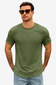 Runcati Mens Army Green Short Sleeve T-Shirts