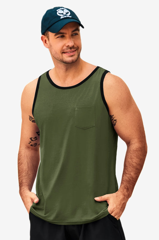 Runcati Mens Army Green Workout Tank Tops