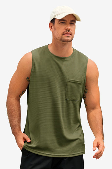 Runcati Mens Army Green Athletic Tank Tops