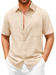 Runcati Mens  Beige Button Down Shirts