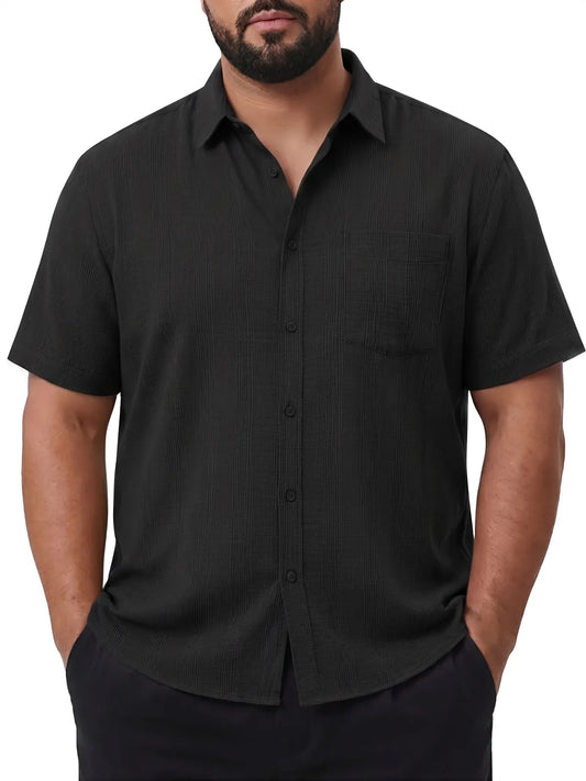 Runcati Mens Black Big and Tall Shirts