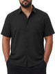 Runcati Mens Black Big and Tall Shirts