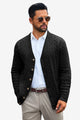 Runcati Mens Black Button Down Cardigan Sweater