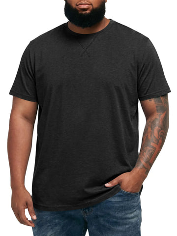 Runcati Mens Black Crew Neck Casual T-Shirt