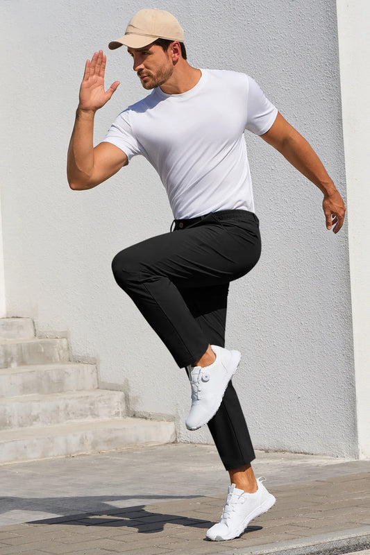 Runcati Mens Black Golf Pants
