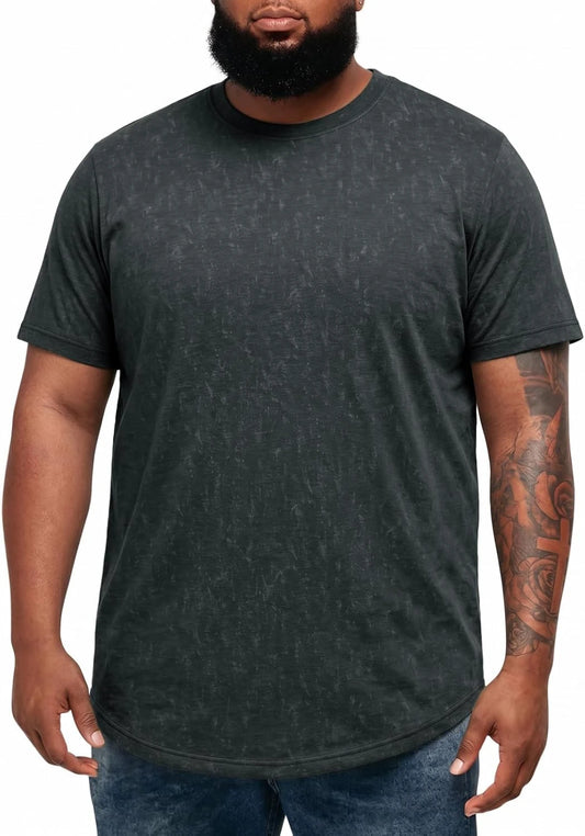 Runcati Mens Black Longline Cotton Tee