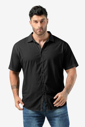 Runcati Mens Black Plus Size Shirts