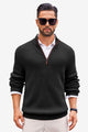 Runcati Mens Black Quarter-Zip Sweater