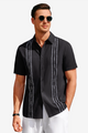 Runcati Mens Black Guayabera Shirts