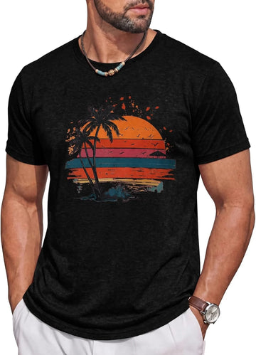 Runcati Mens Black Sunset Graphic Tee