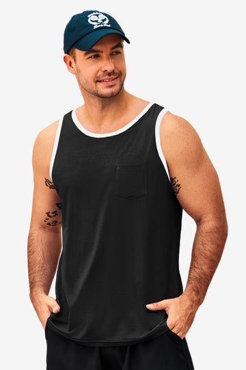 Runcati Mens Black Workout Tank Tops
