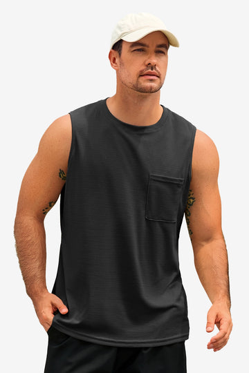 Runcati Mens Black Athletic Tank Tops