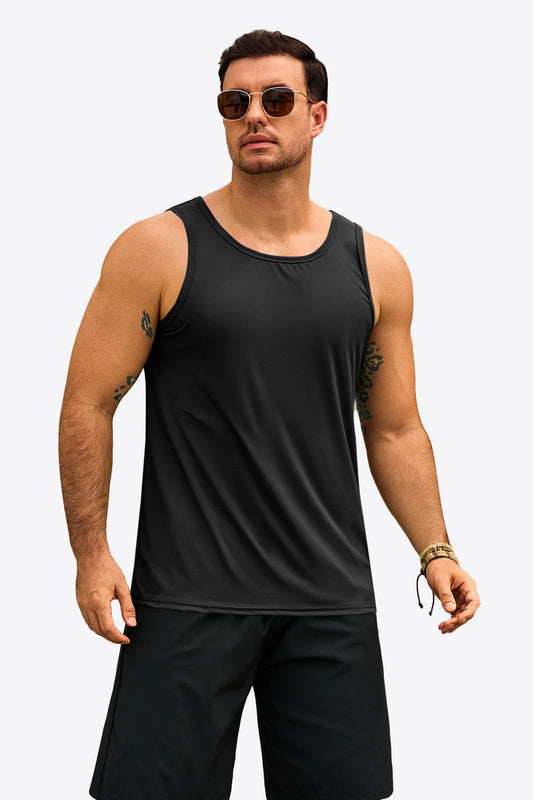 Runcati Mens Black Sleeveless Tank Tops