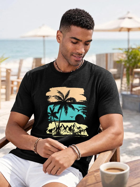 Runcati Mens Black Mountain Graphic Tee