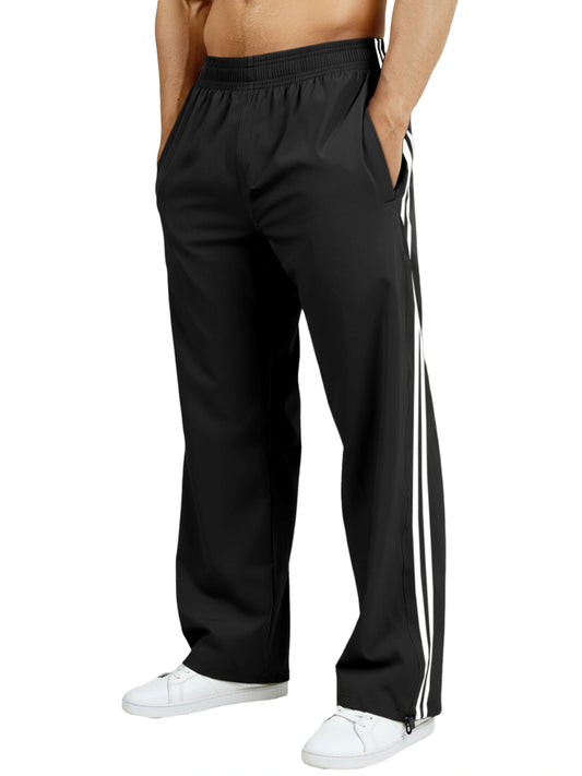 Runcati Mens Black Y2K Parachute Track Pants