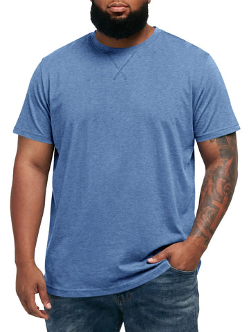 Runcati Mens Blue Crew Neck Casual T-Shirt