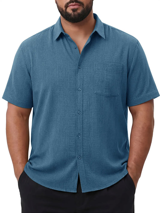 Runcati Mens Blue Gray Big and Tall Shirts