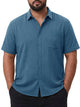 Runcati Mens Blue Gray Big and Tall Shirts
