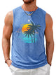 Runcati Mens Blue Palm Tree Tank