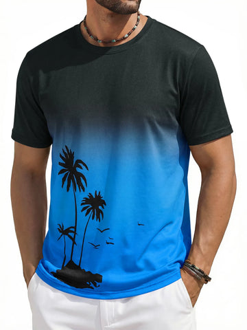 Runcati Mens Blue Short Sleeve T-Shirts