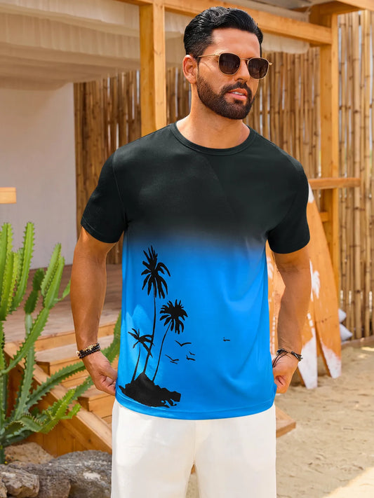 Runcati Mens Blue Short Sleeve T-Shirts