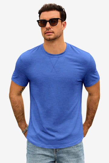 Runcati Mens Blue Short Sleeve T-Shirts