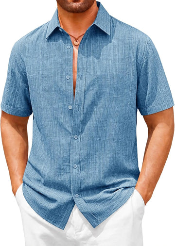 Runcati Mens Bluish Gray Summer Shirt