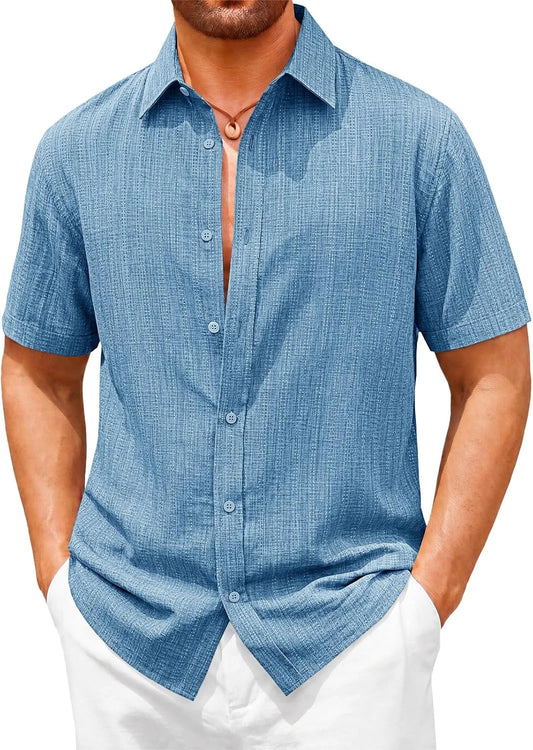 Runcati Mens Bluish Gray Summer Shirt
