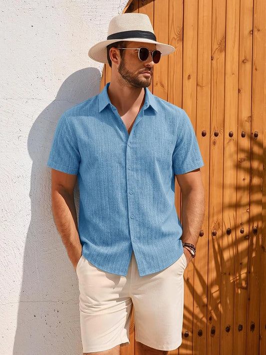 Runcati Mens Bluish Gray Summer Shirt