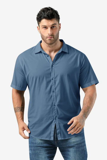 Runcati Mens Bluish Grey Plus Size Shirts