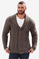 Runcati Brown Shawl Collar Cardigan Sweater