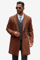 Runcati Mens Brown Mid Long Pea Coat