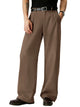 Runcati Mens Brown Pleated Wide Pants