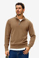 Runcati Mens Brown Quarter-Zip Pullovers Sweaters